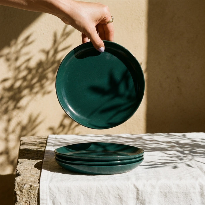 Stoneware Tatlı Tabağı – Firuze Petrol Yeşili