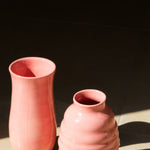 El yapımı stoneware sütun vazo, pembe