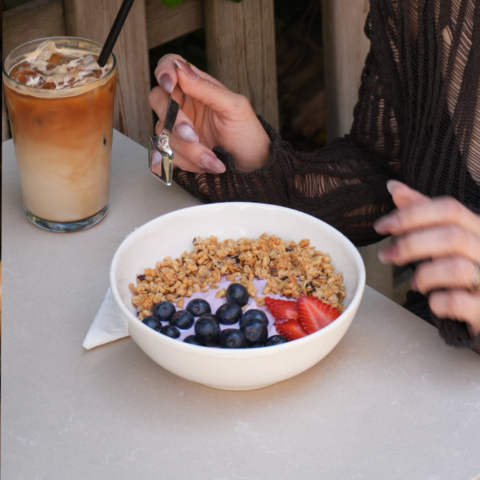 Stoneware Bowl – İnci Beyaz