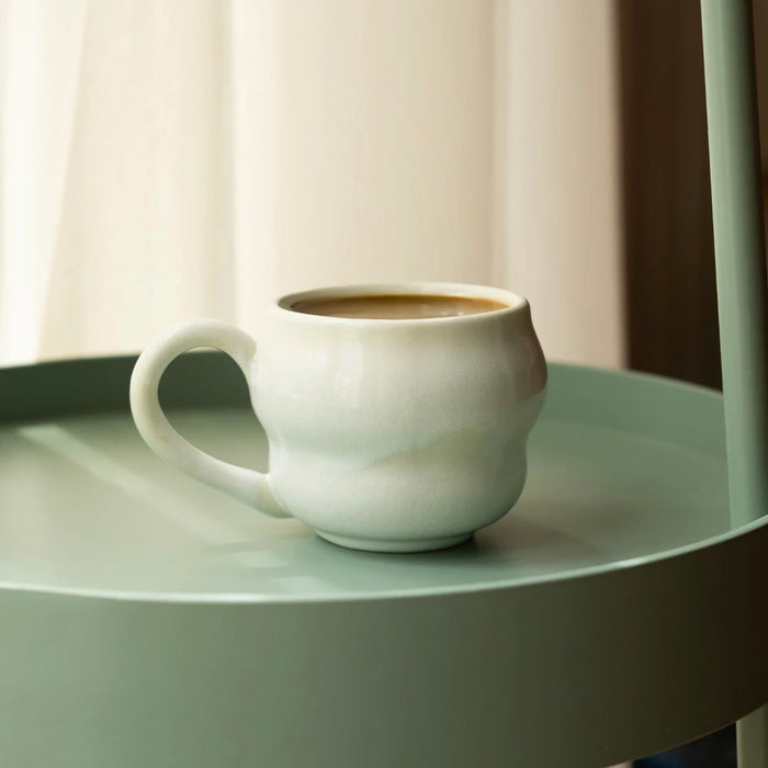 Stoneware Büyük Kupa – İnci Beyaz