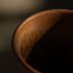 El yapımı stoneware sütun vazo, kahve