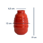 Stoneware Bombeli Vazo ölçüleri: 19 cm yükseklik, 12 cm genişlik, 6,5 cm ağız