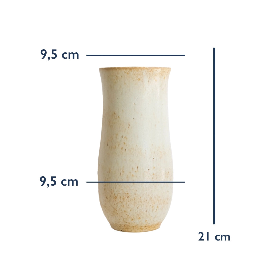 Stoneware Sütun Vazo ölçüleri: 21 cm yükseklik, 9,5 cm genişlik