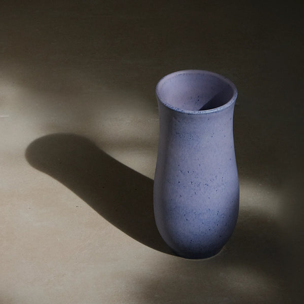 El yapımı stoneware sütun vazo, mor