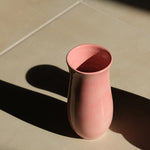 El yapımı stoneware sütun vazo, pembe