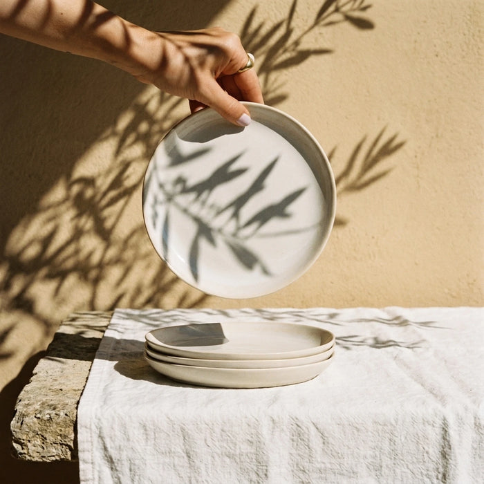 Stoneware Tatlı Tabağı – İnci Beyaz