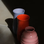 El yapımı stoneware sütun vazo, mercan